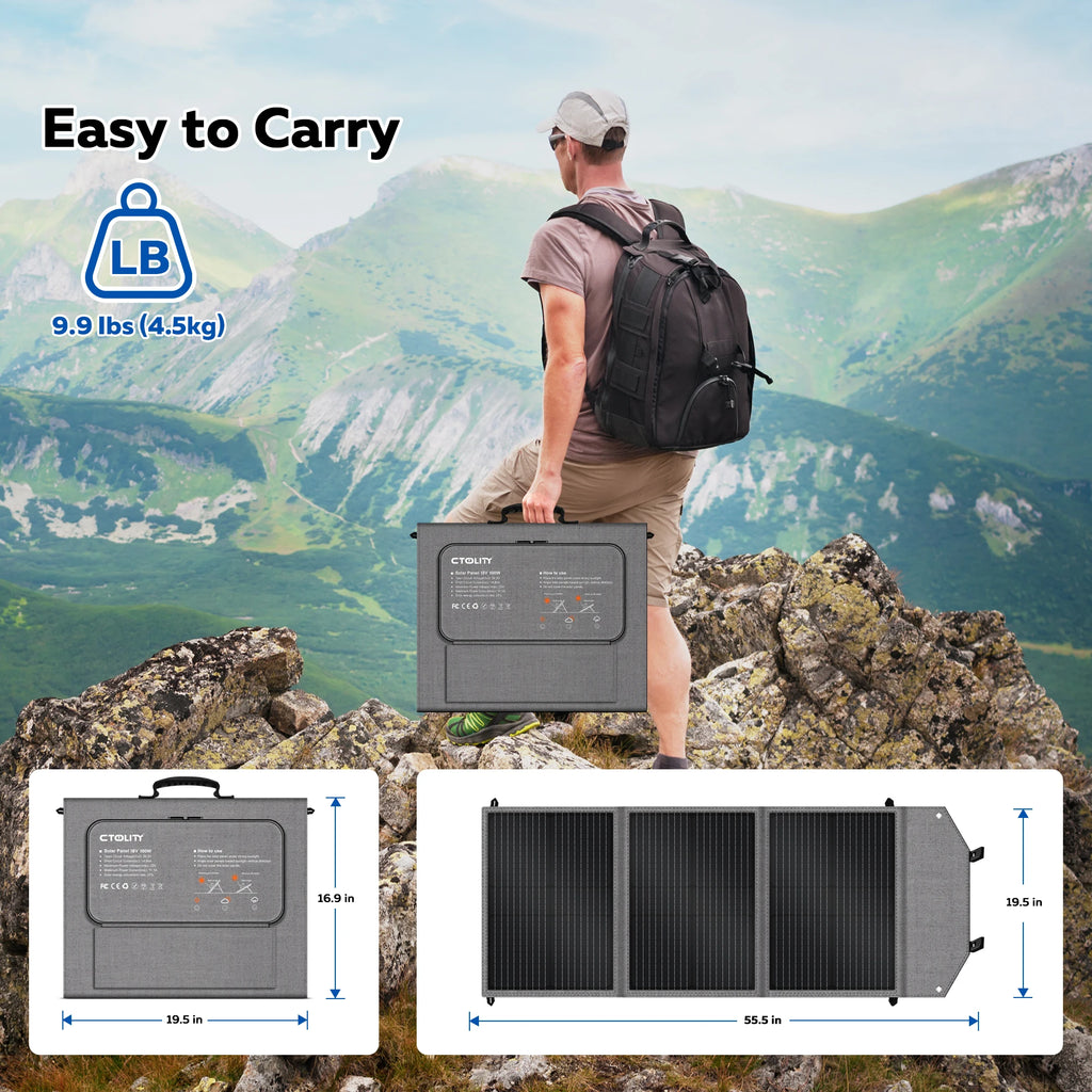 CTOLITY 500W Portable Power Station 345Wh LiFePO4 + 100W Solar Panel