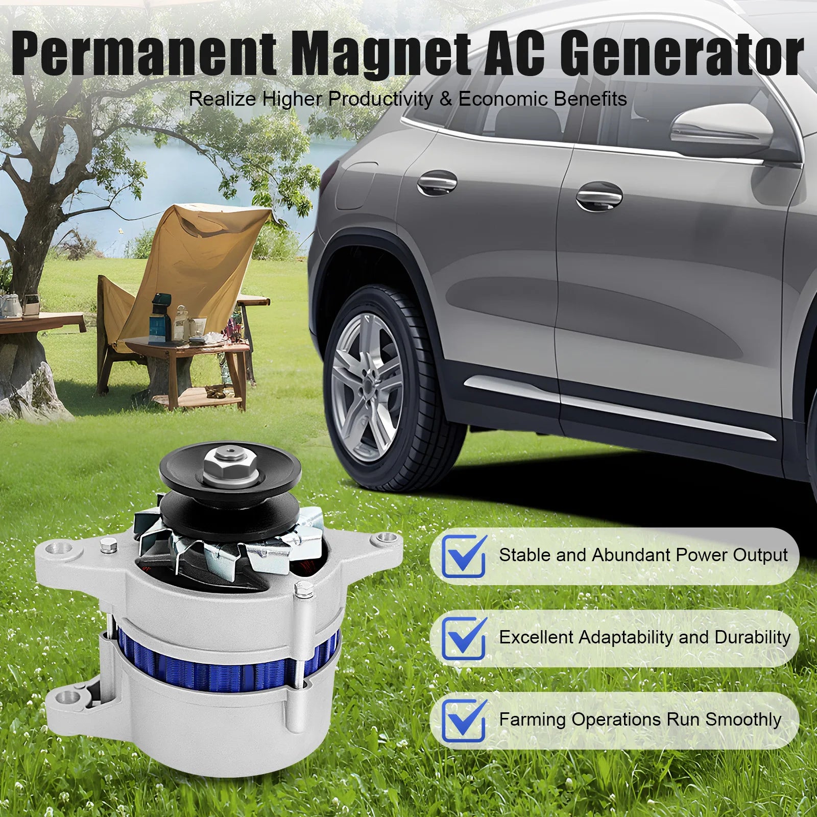 200W 12V Permanent Magnet Generator Low RPM Alternator