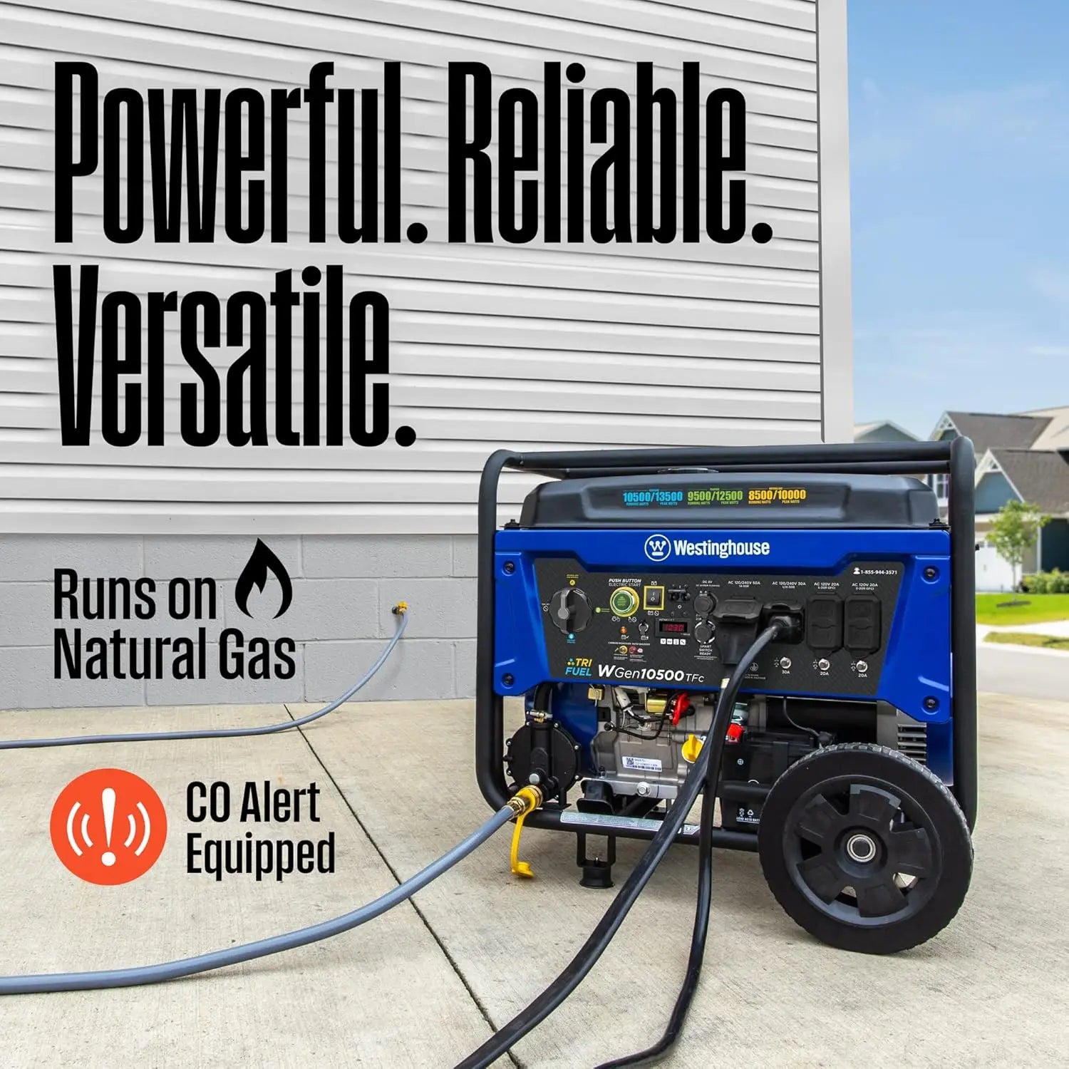 3500W Portable Tri-Fuel Generator – Gas/Propane, Remote Start, Backup Power