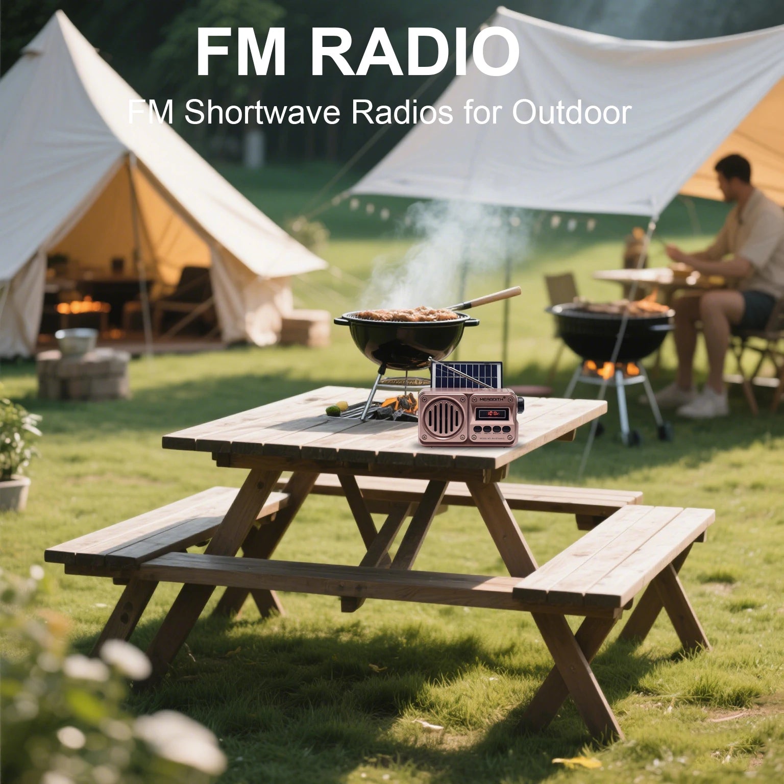 MD-499 Solar Bluetooth Speaker – FM Radio, MP3 Player, Emergency Power Radio