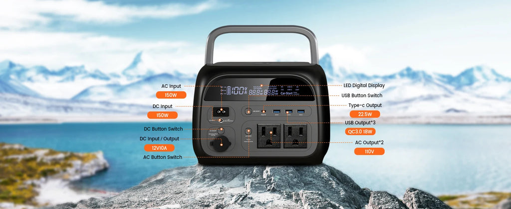 CTOLITY 500W Portable Power Station 345Wh LiFePO4 + 100W Solar Panel