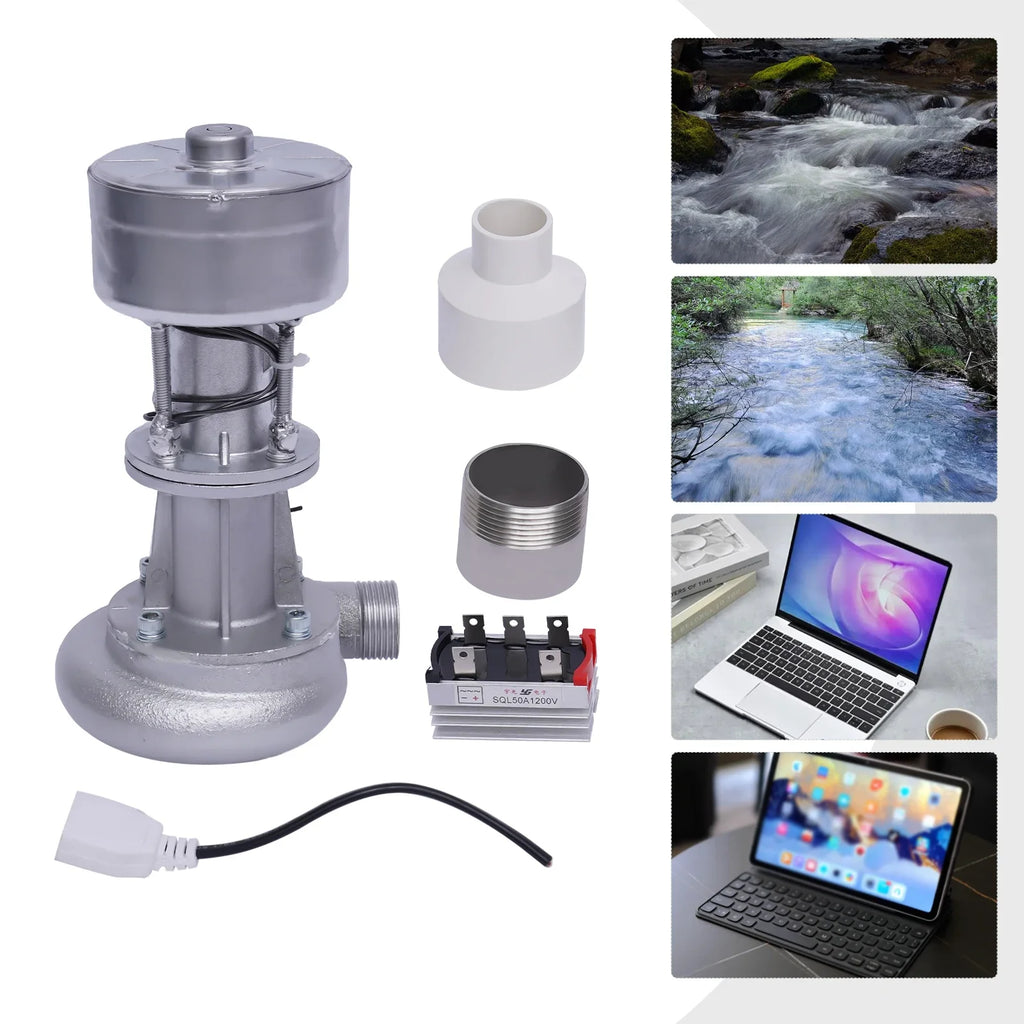 500W Mini Hydroelectric Water Turbine Generator 110V with Monitoring