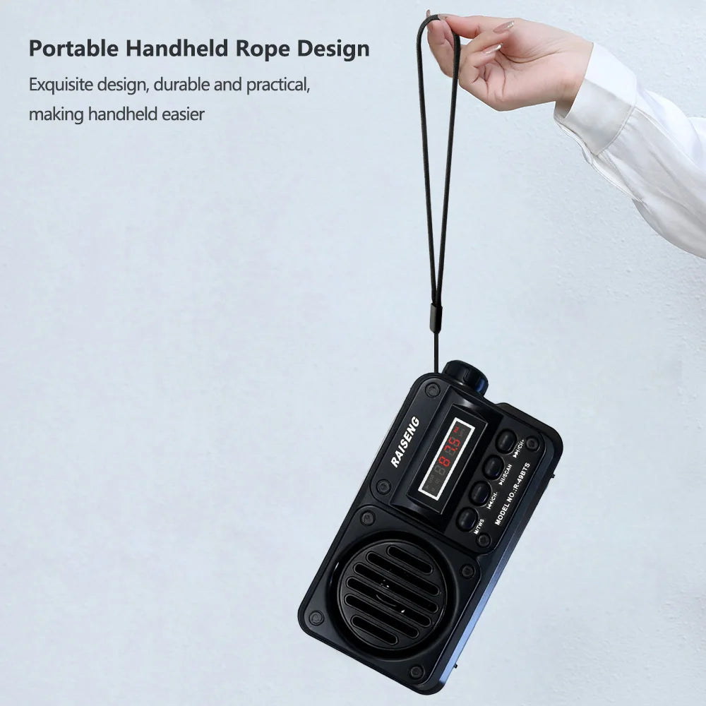 Portable Solar Bluetooth Speaker – FM Radio, USB/TF Player, Outdoor Wireless Speaker