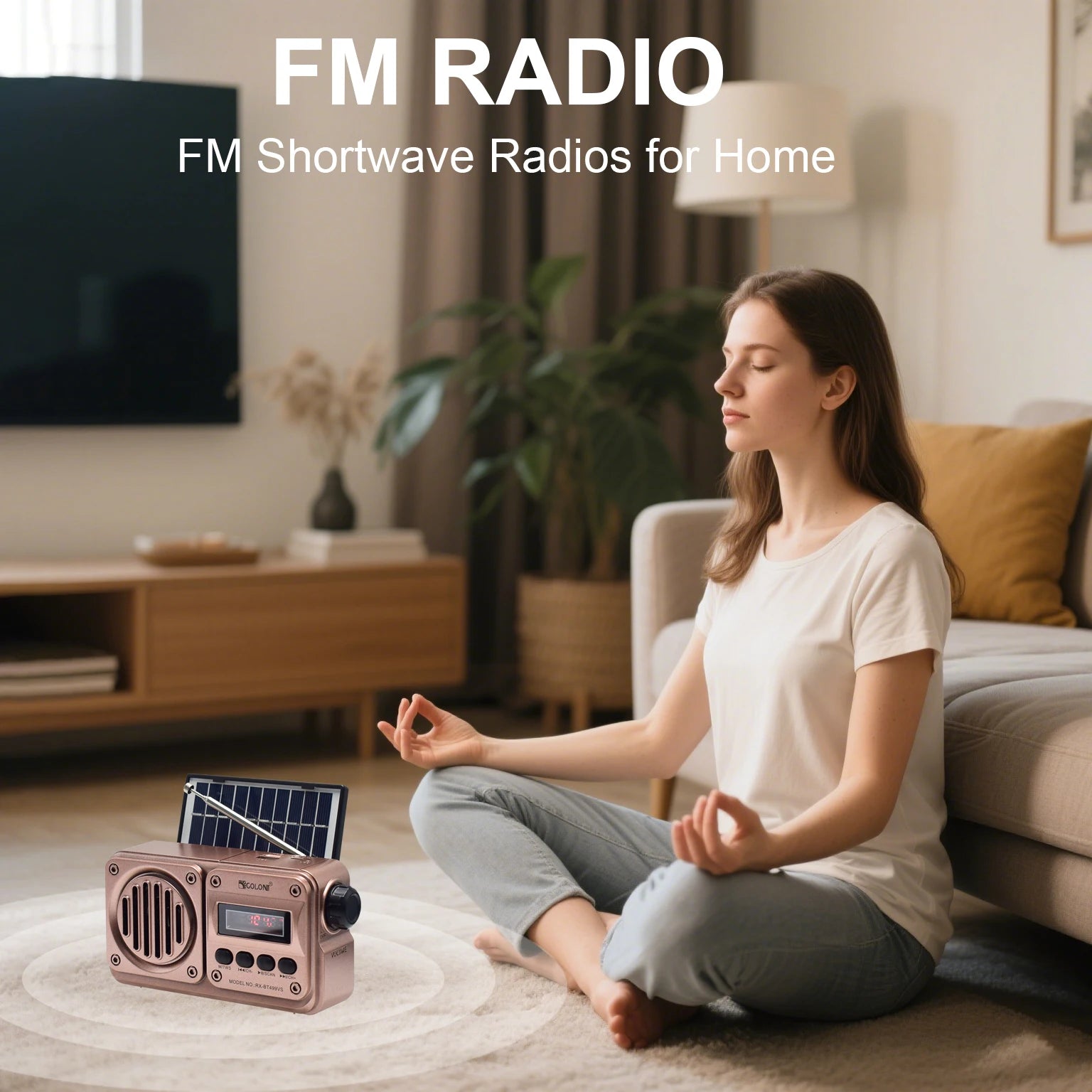 MD-499 Solar Bluetooth Speaker – FM Radio, MP3 Player, Emergency Power Radio