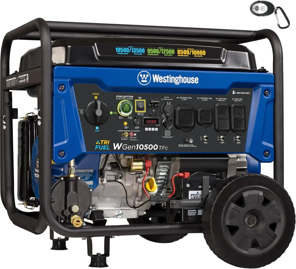 3500W Portable Tri-Fuel Generator – Gas/Propane, Remote Start, Backup Power