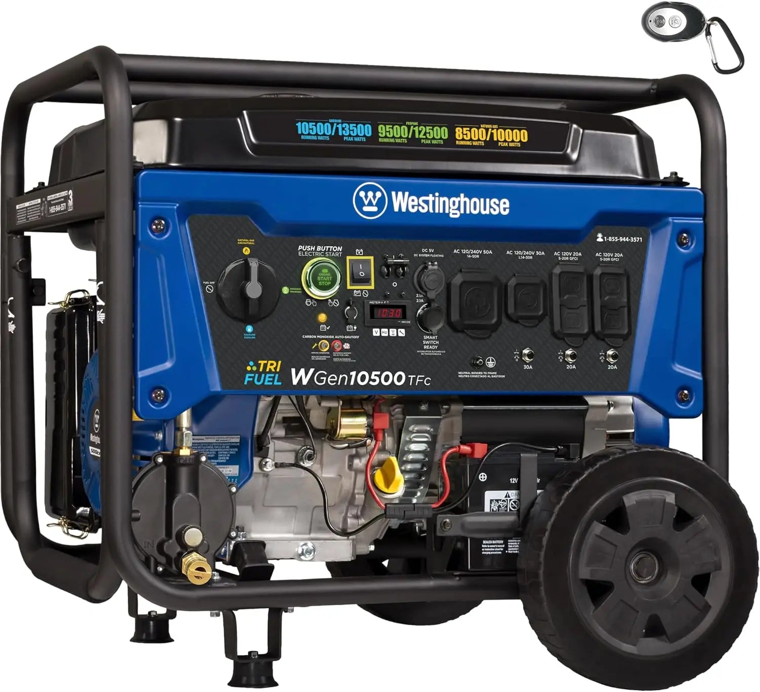 3500W Portable Tri-Fuel Generator – Gas/Propane, Remote Start, Backup Power