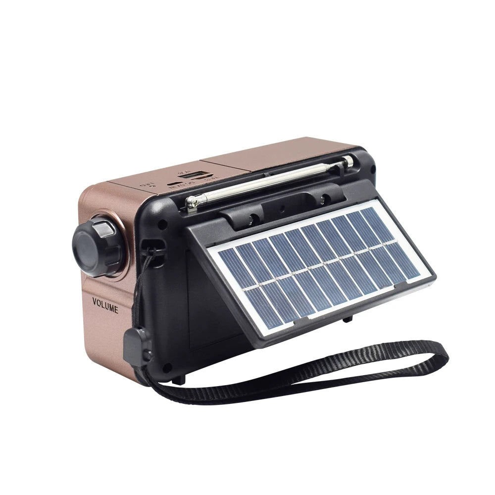 MD-499 Solar Bluetooth Speaker – FM Radio, MP3 Player, Emergency Power Radio
